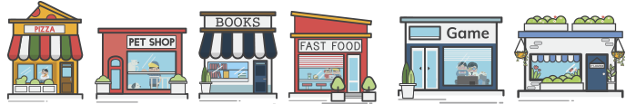 illustration of stores