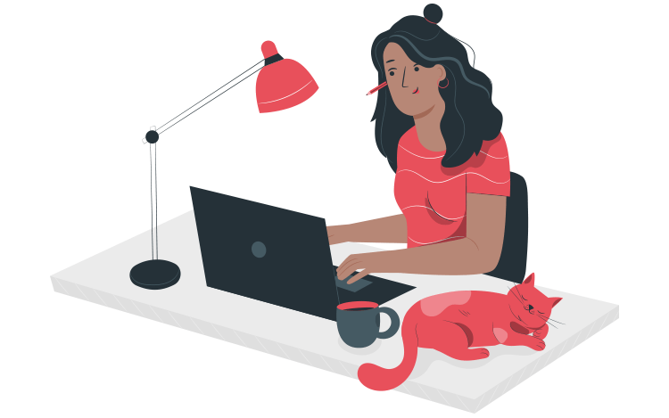 illustration of freelancer working